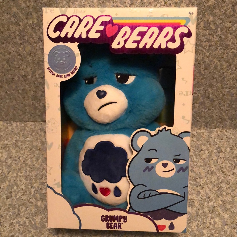 Care Bears Grumpy Bear Plush!!!  Special Care Coin Inside!!!!! NEW!!!